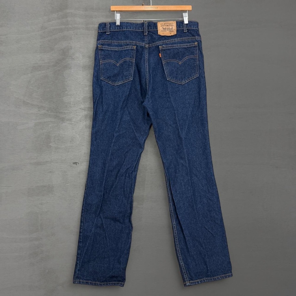 Vintage Levi's 517 Bootcut Jeans Dark Wash Orange Tab Made in USA 34x 31